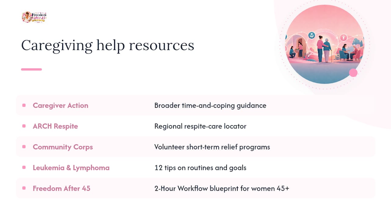 Where to Find More Caregiving Time-Management Help — overview diagram