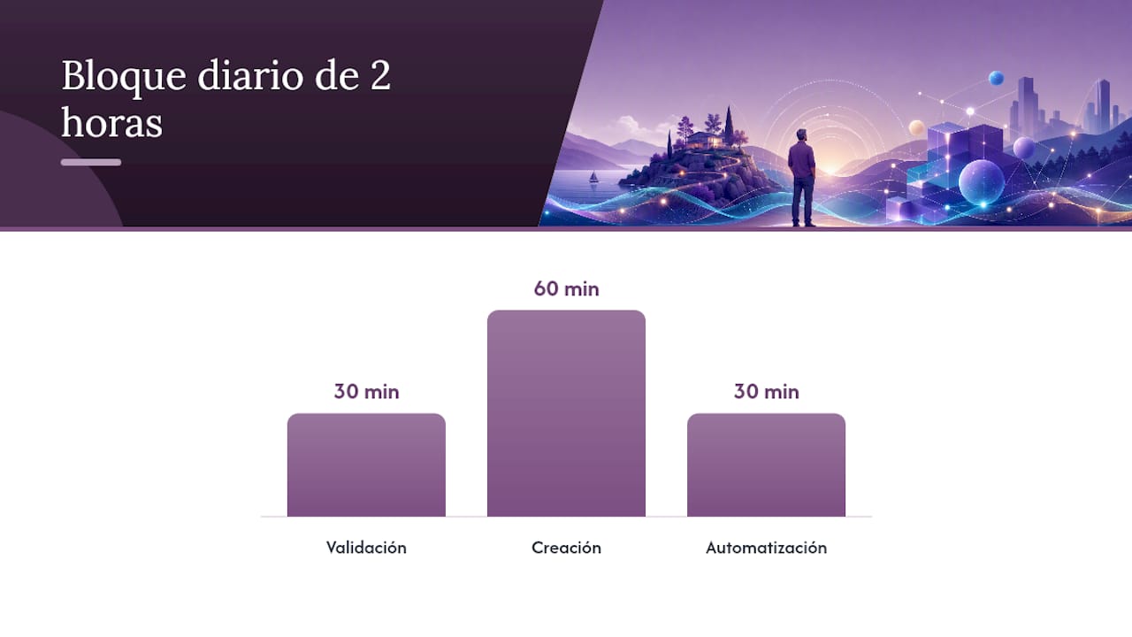 Plan práctico paso a paso para sustituir el segundo empleo en dos horas diarias — overview diagram