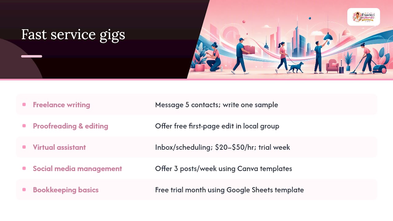 Fast service gigs (sell what you know) — overview diagram