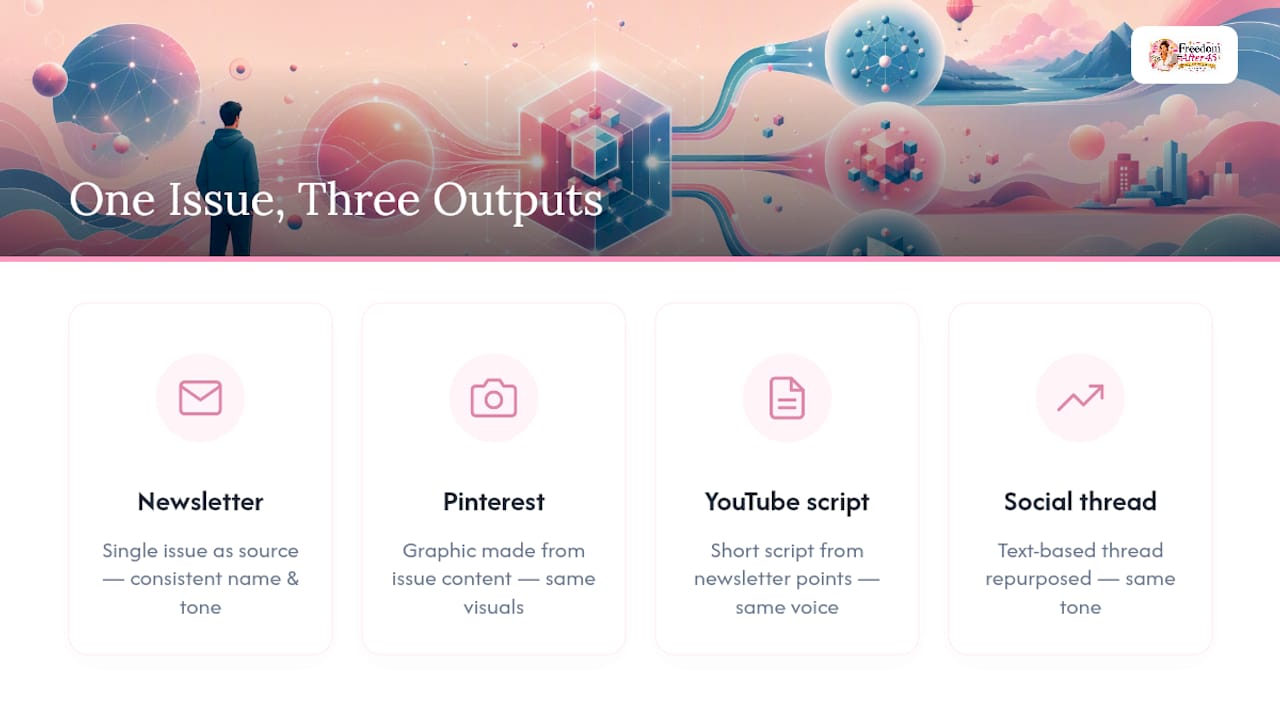One newsletter becoming three content formats