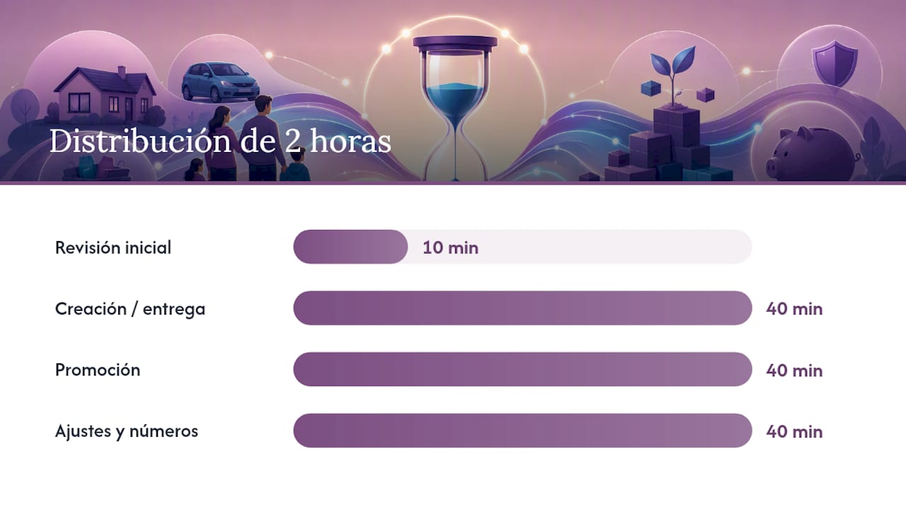 Rutina diaria de trabajo de dos horas
