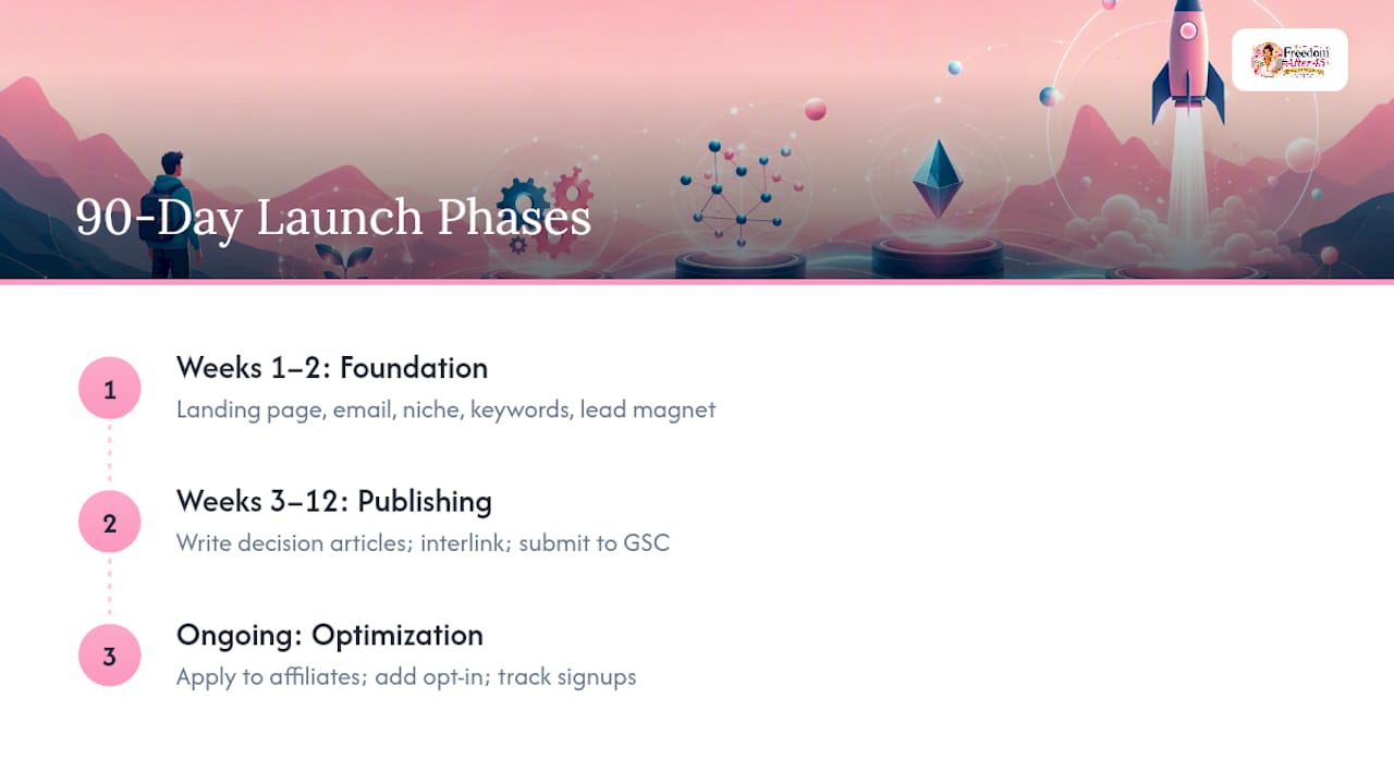 Ninety-day affiliate marketing launch timeline