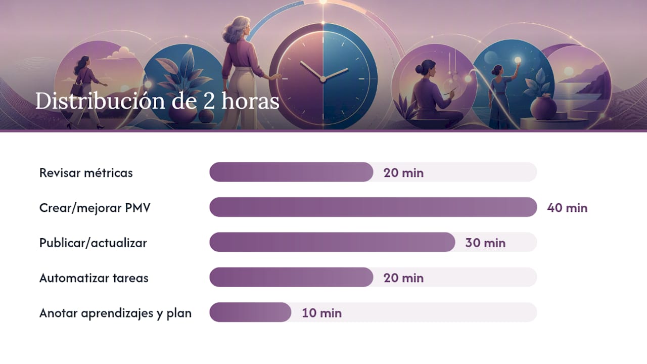 Rutina de dos horas dividida en seis bloques