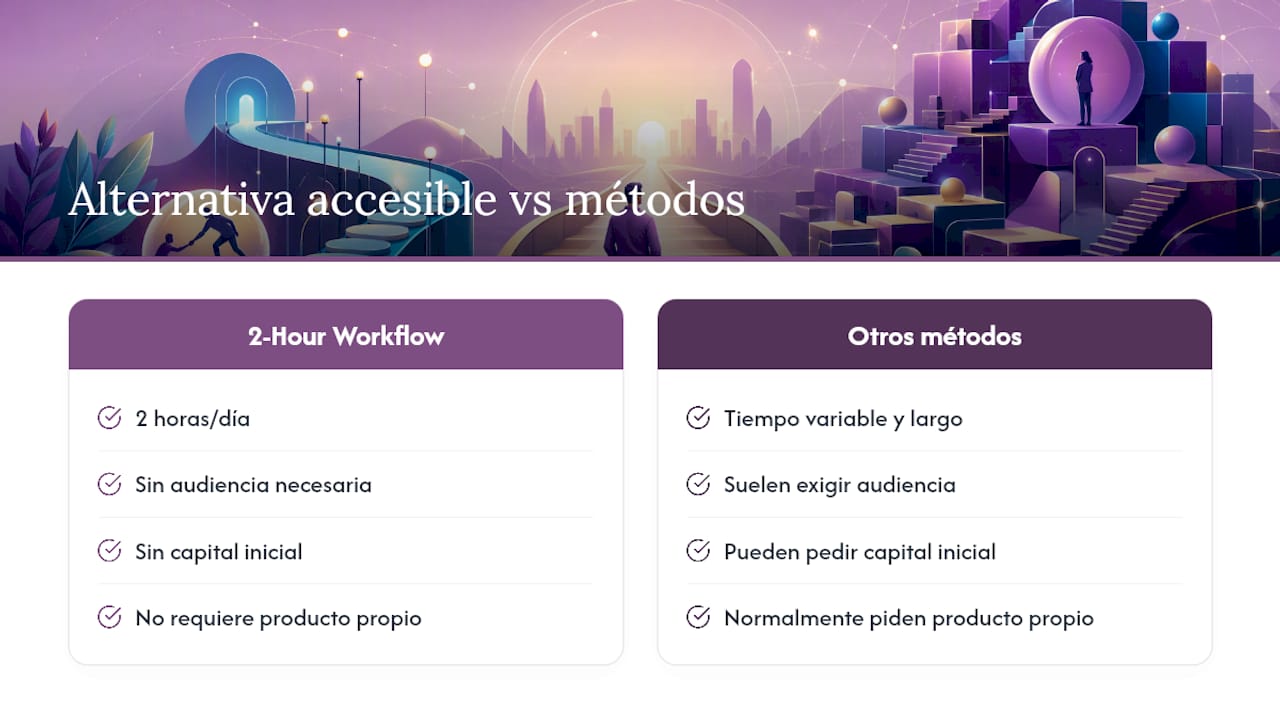 Una ruta accesible si buscas ingresos sin mentor todavía — overview diagram
