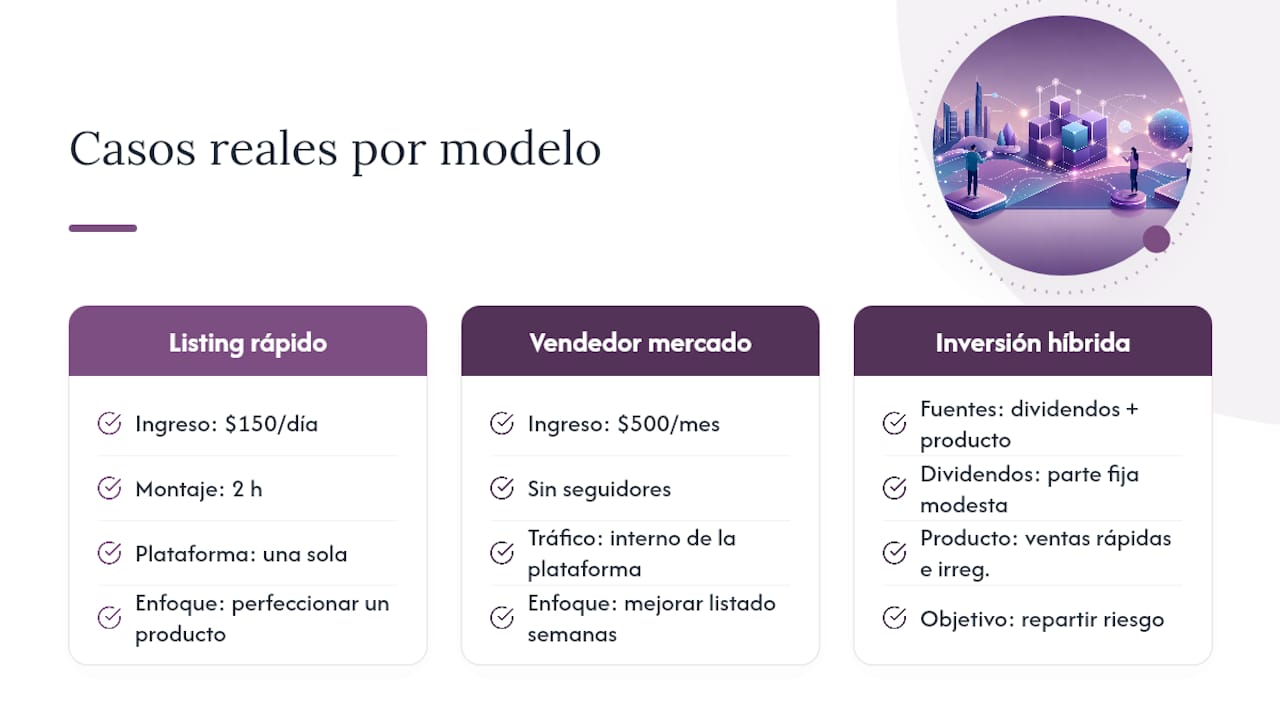 Ejemplos reales que ilustran cada modelo en marcha — overview diagram