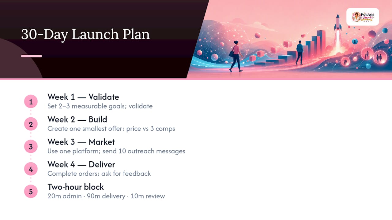 Four-week online business launch roadmap