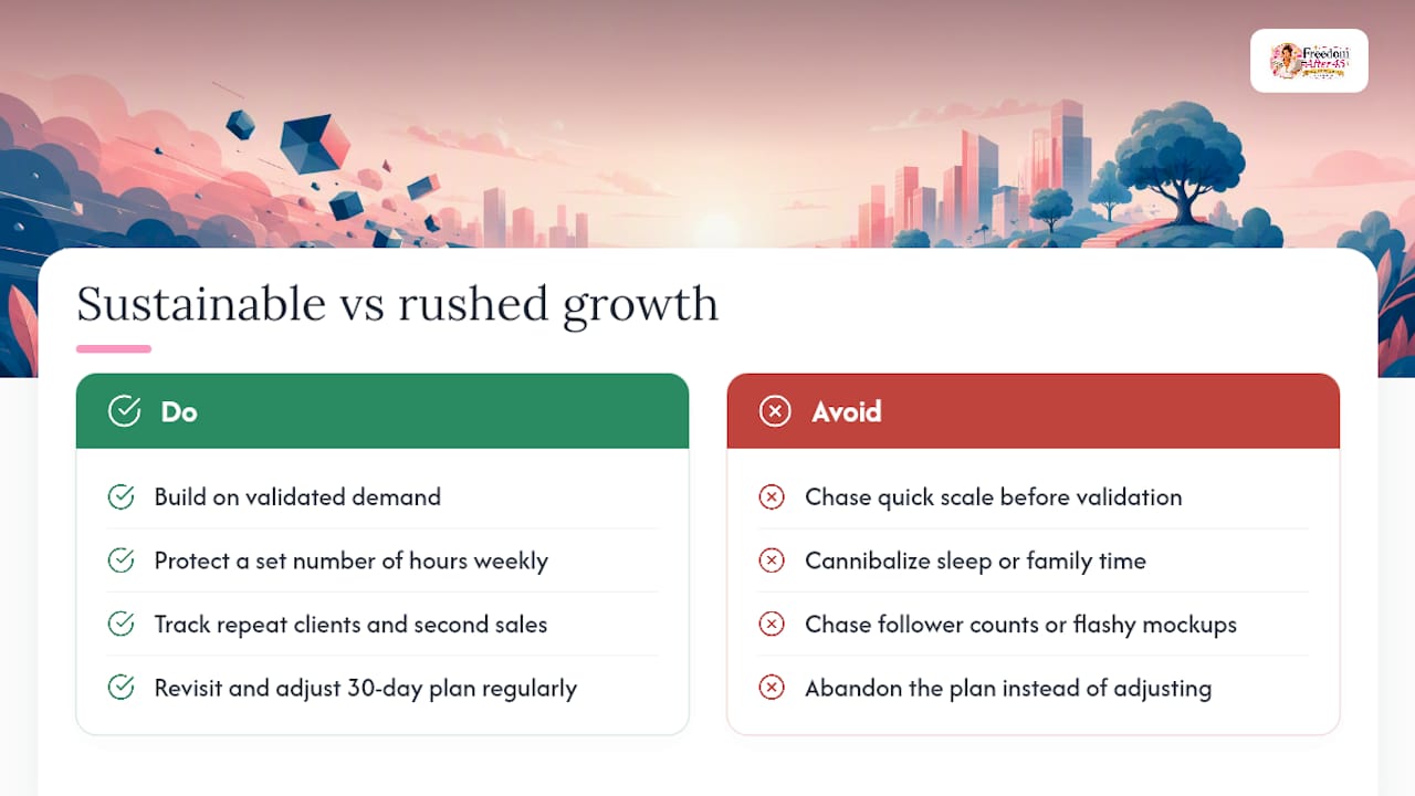 Growth That Lasts Beats Growth That Burns You Out — overview diagram