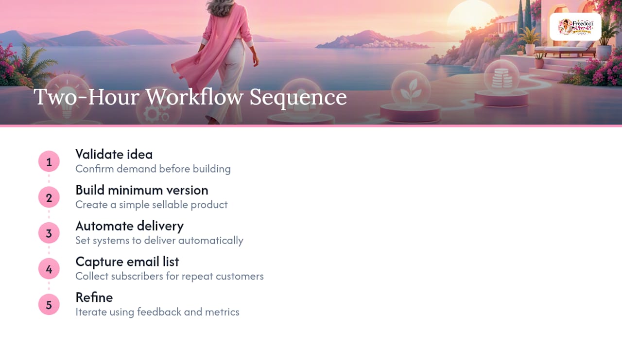 Five-stage passive income workflow diagram