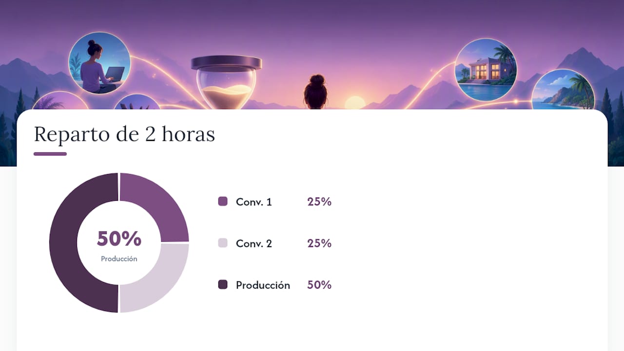 Cómo repartir tus 2 horas diarias para que rindan de verdad — overview diagram