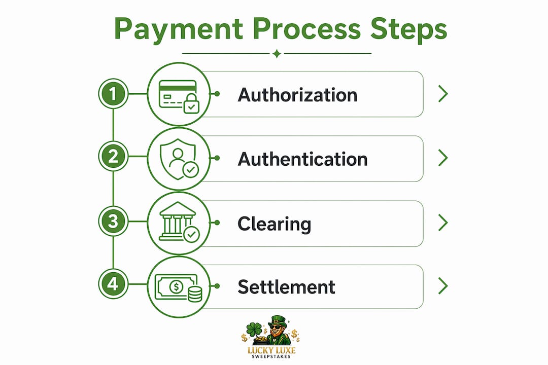 Infographic illustrating payment process steps