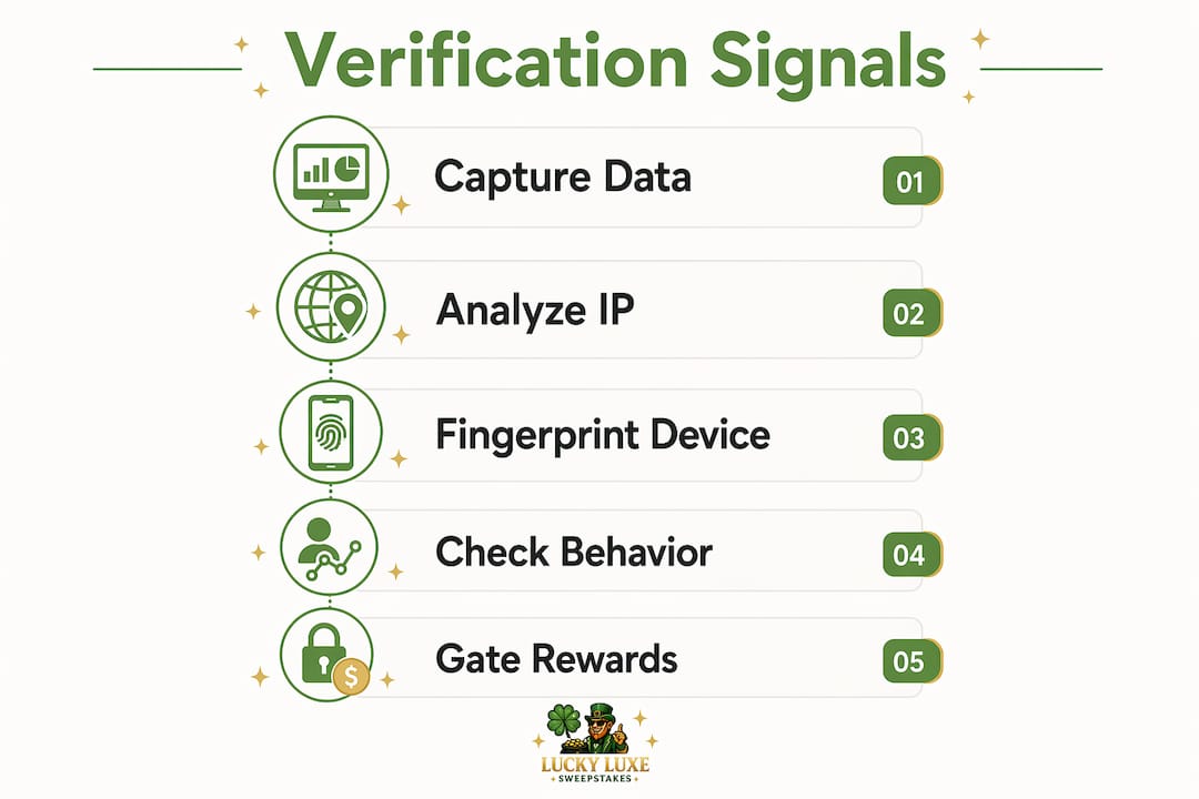 Infographic showing verification process steps
