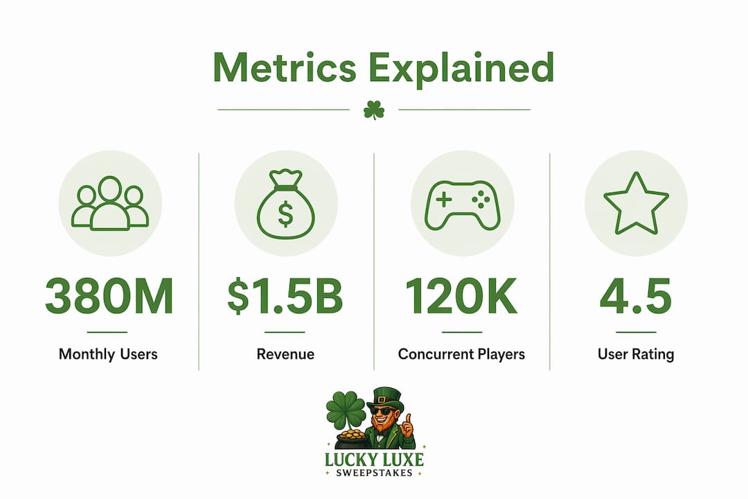 Infographic illustrating main gaming metrics