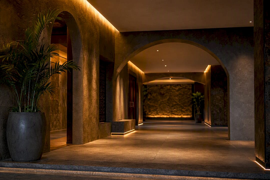 Gaming corridor environment blending seamless assets