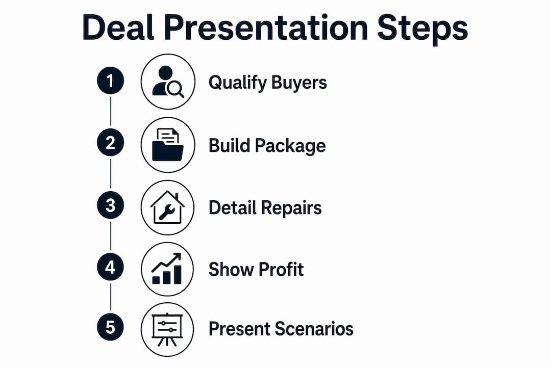 Infographic outlining key steps to present deals