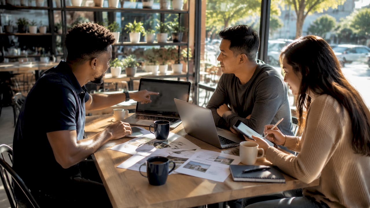 Group discussing ARV calculation methods around a table