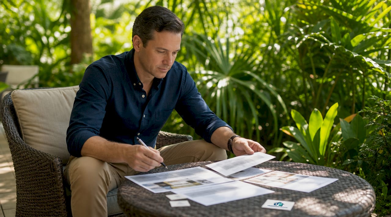 Investor reviewing real estate deal documents