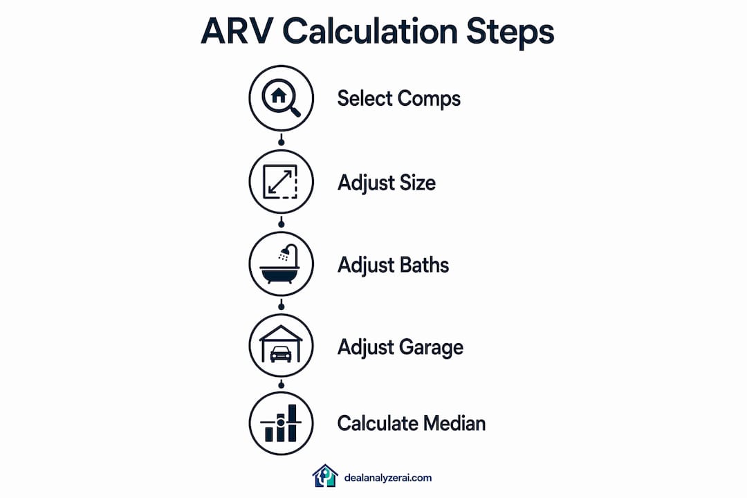 Infographic illustrating ARV calculation steps
