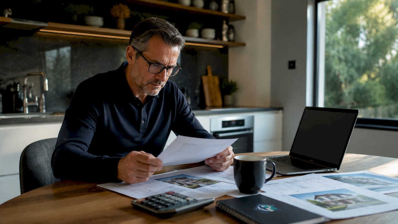 Investor reviewing property renovation estimates