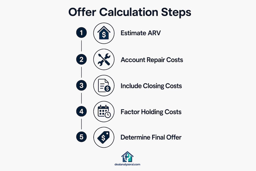 Infographic showing property offer calculation steps