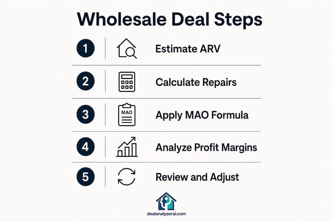 Infographic outlining wholesale deal evaluation steps