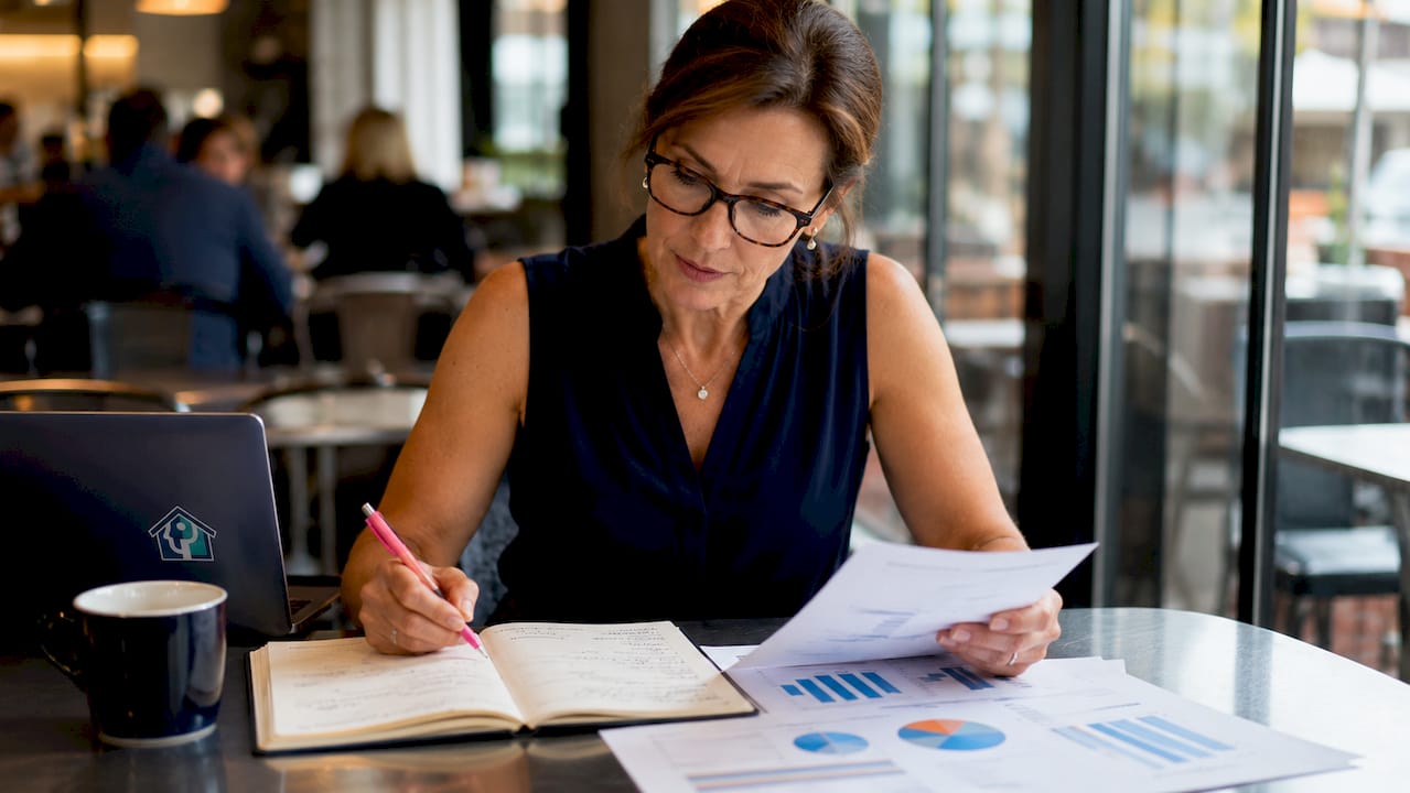 Investor reviewing leading market indicators