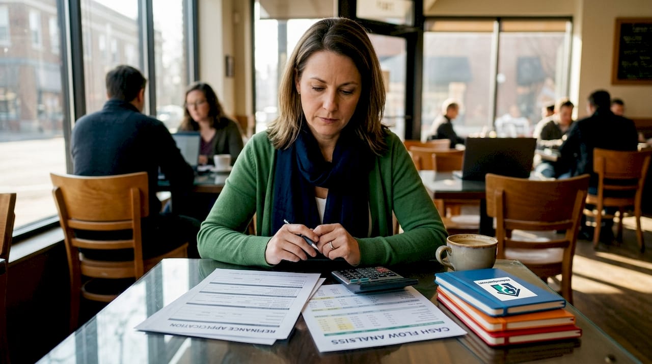 Investor reviewing BRRRR refinance documents at home