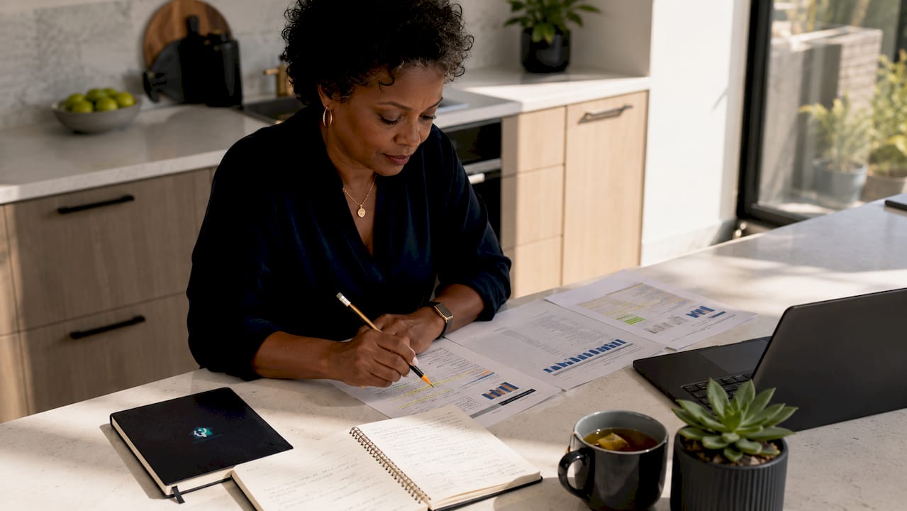 Investor reviewing infinite return real estate documents
