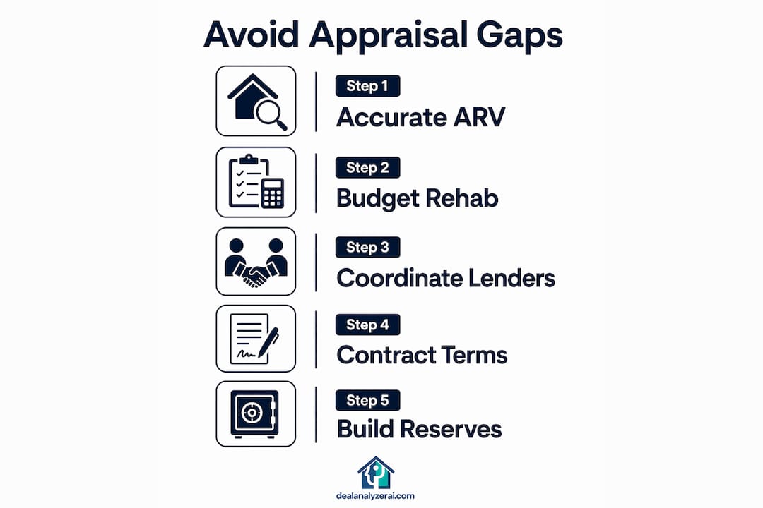 Infographic of steps to avoid appraisal gaps