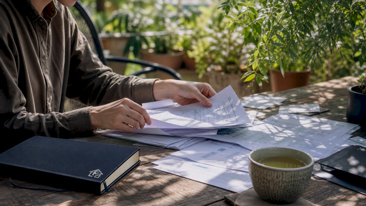 Hands examining seller motivation documents