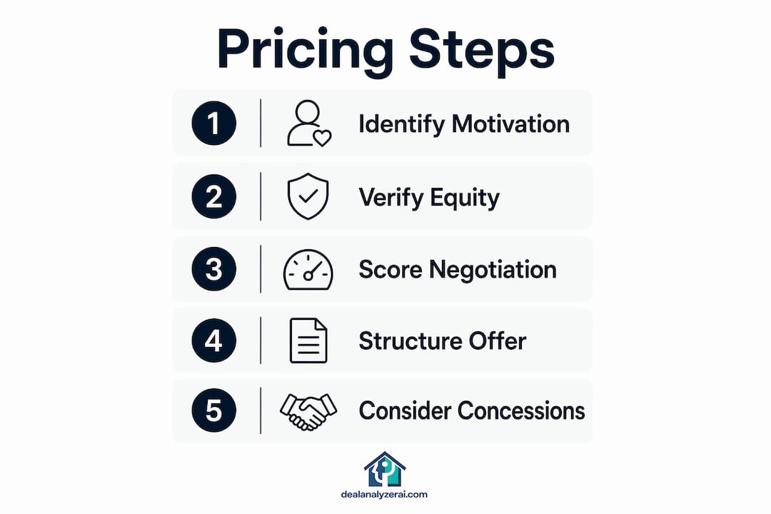 Infographic illustrating motivated seller pricing steps