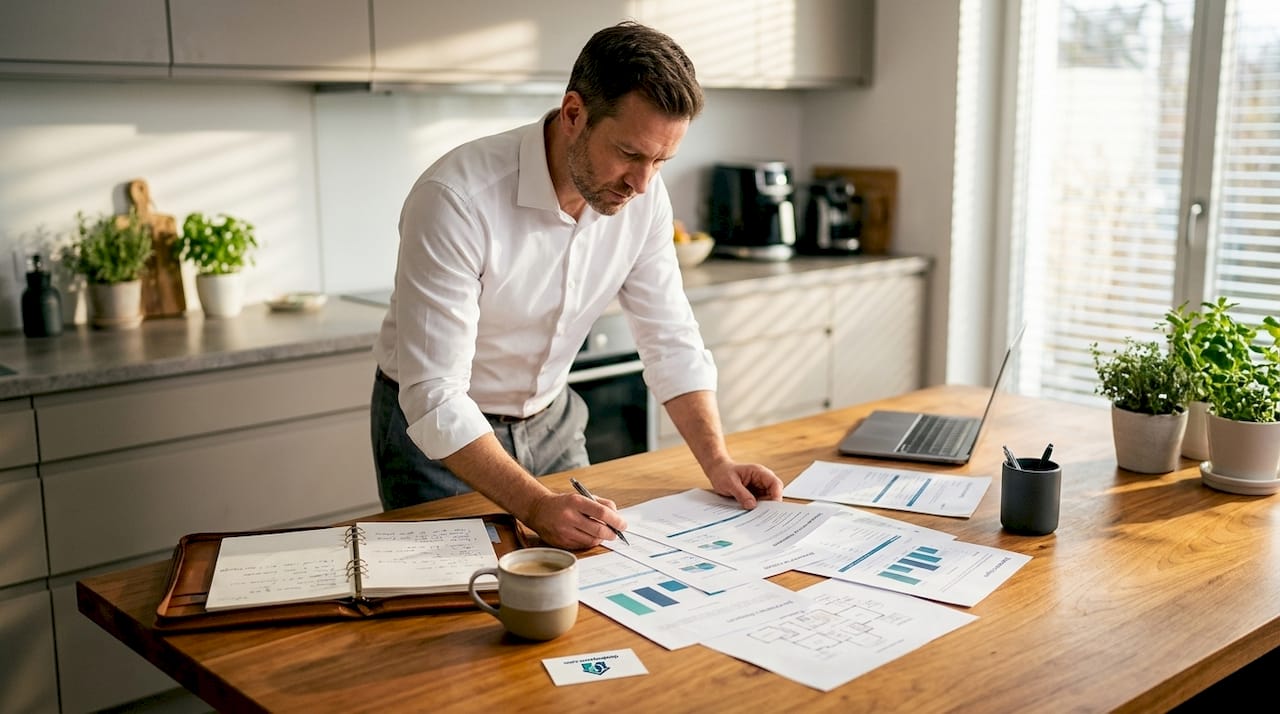 Investor reviewing rental property value reports