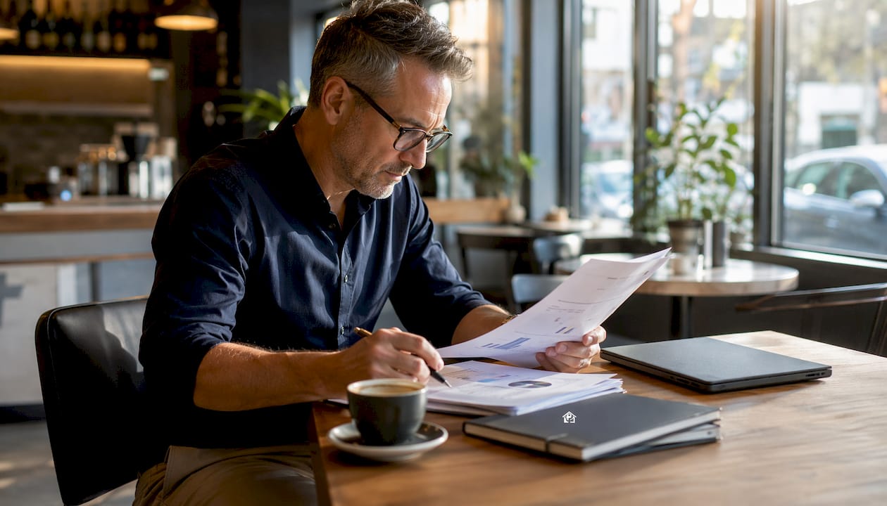 Investor reviewing property repair analysis