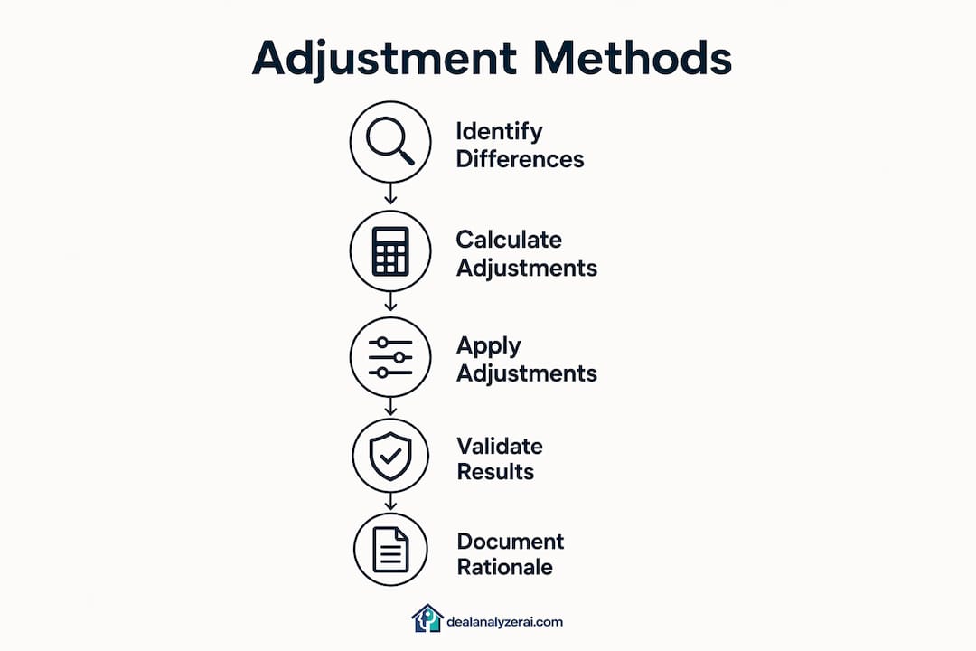 Infographic illustrating comp adjustment process