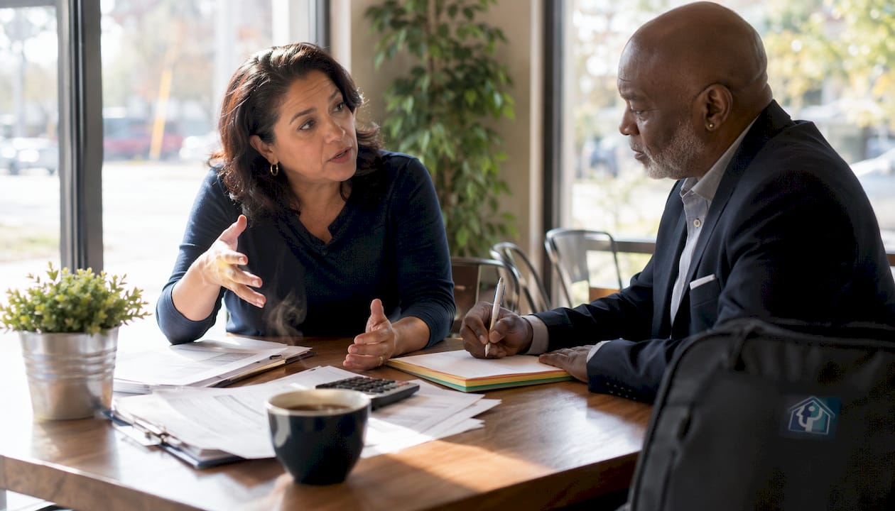 Seller and investor negotiating private sale