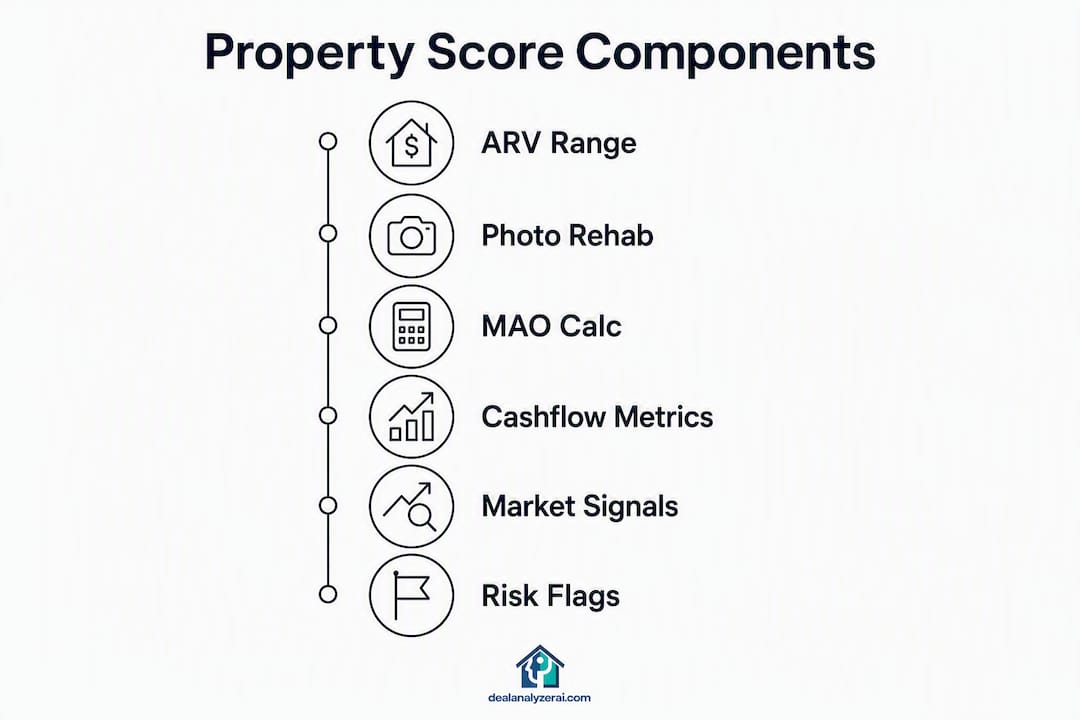 Infographic showing key components in property scoring