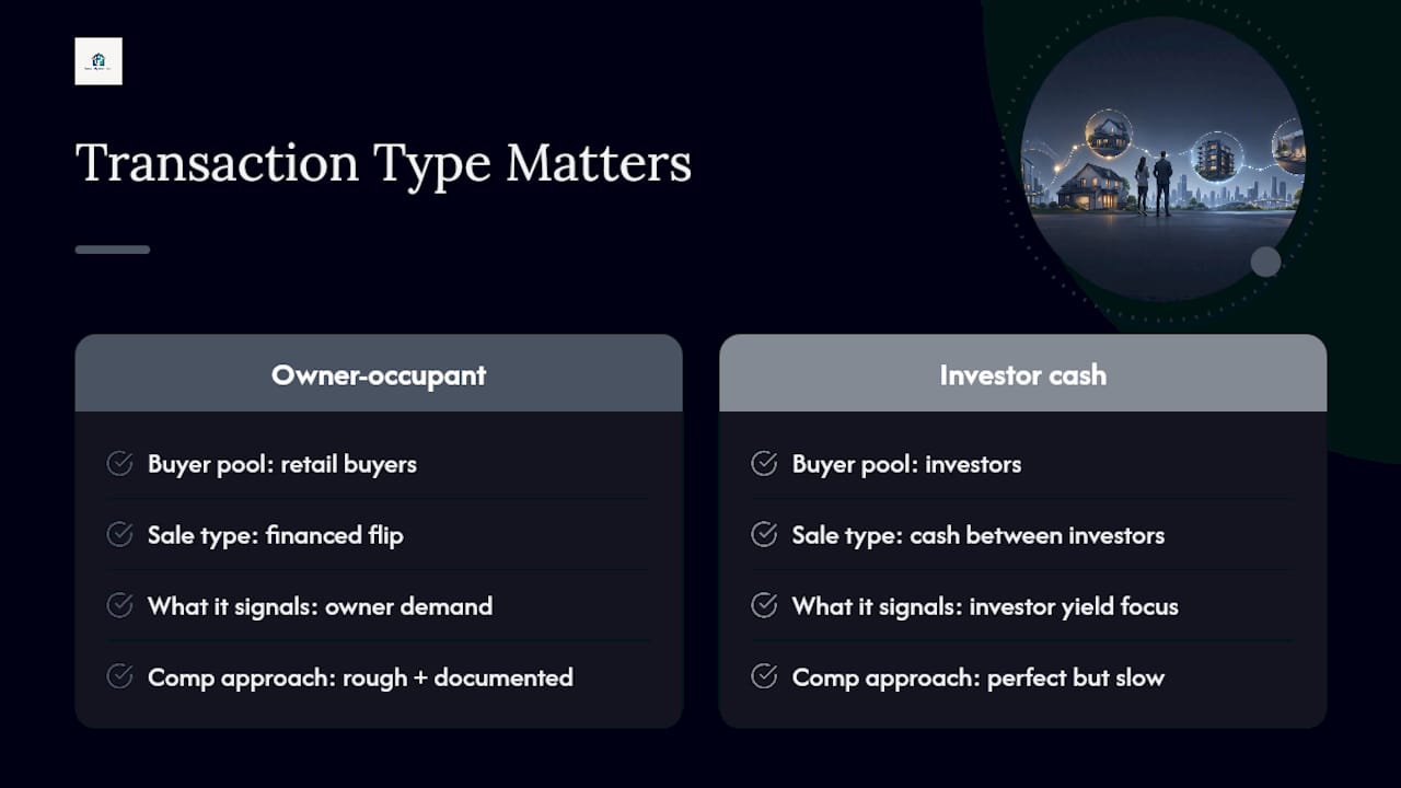 Why Transaction Type Matters More Than Perfect Comps — overview diagram