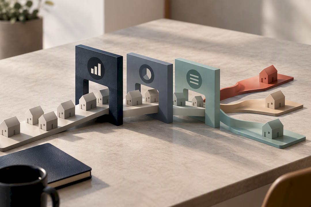 Illustrated real estate deal screening funnel