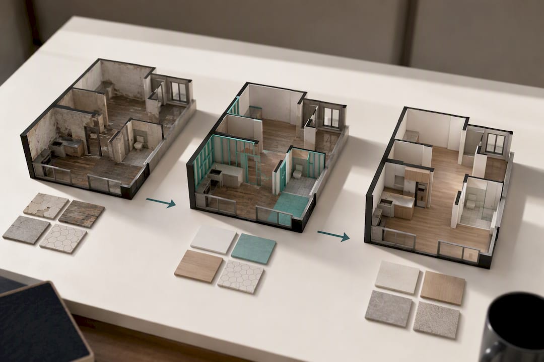 Three property condition stages for ARV analysis