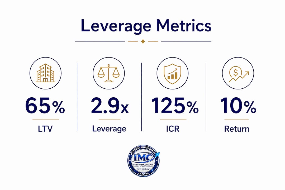 Infographic showing key leverage metrics in property investing