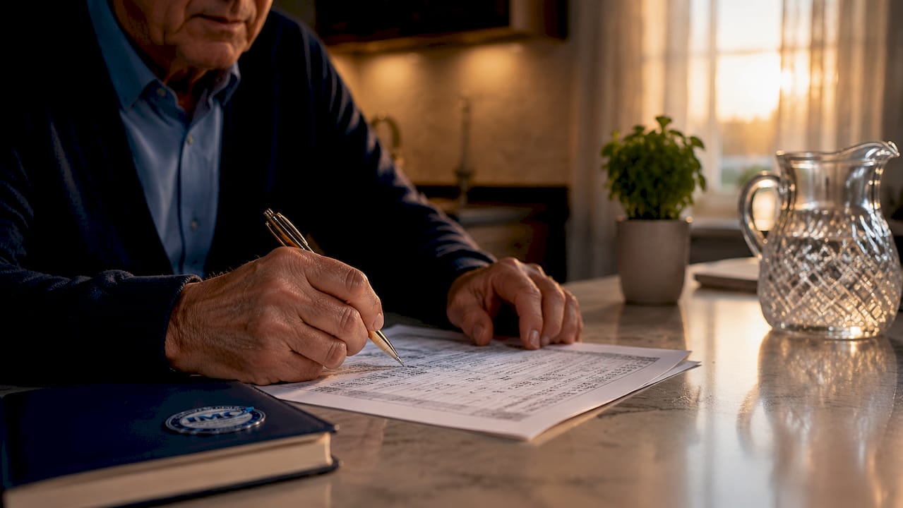 Close-up hands calculating cash-out refinance