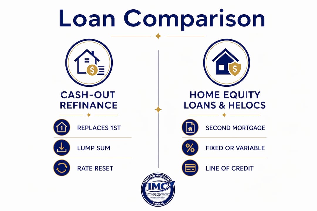Infographic comparing cash-out refinance and home equity loans