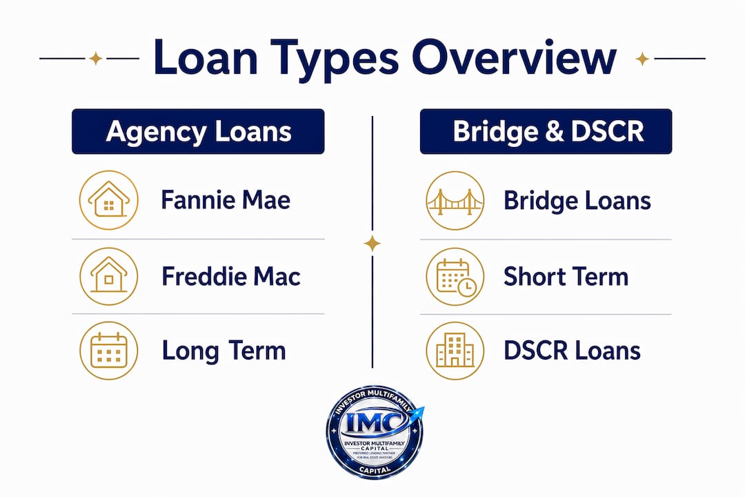 Infographic comparing multifamily loan types