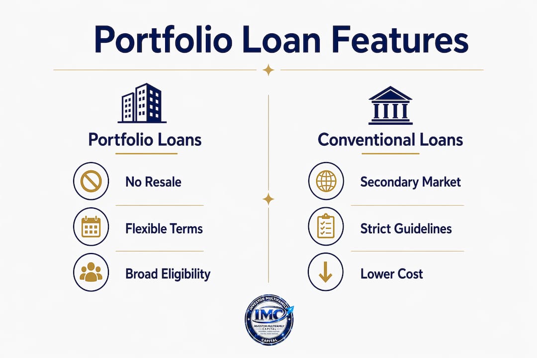 Infographic comparing portfolio loans and conventional loans