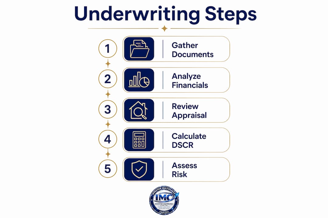 Infographic outlining key underwriting process steps