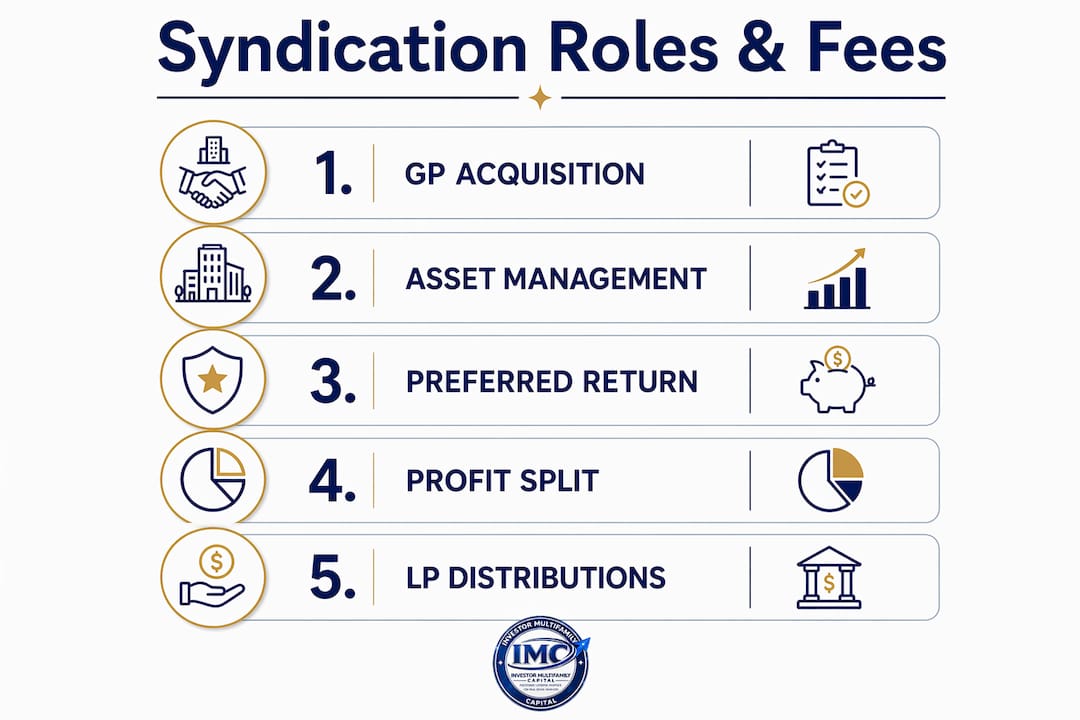 Infographic illustrating syndication roles and financial arrangements