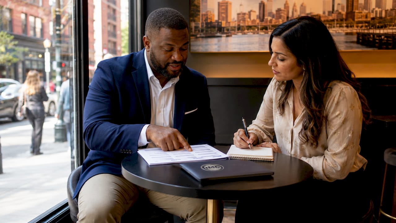 Broker and investor discussing DSCR qualifications