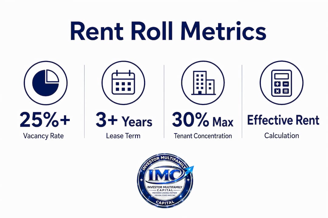 Infographic showing key rent roll metrics for lenders