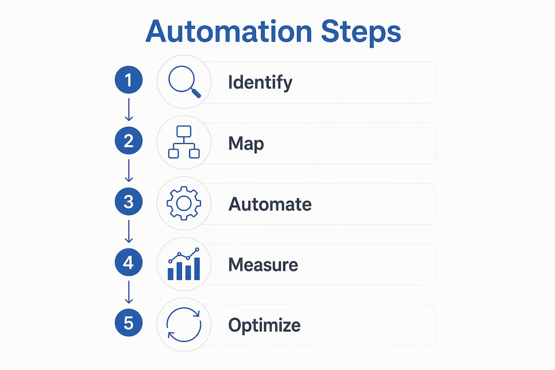 Infographic showing automation process steps