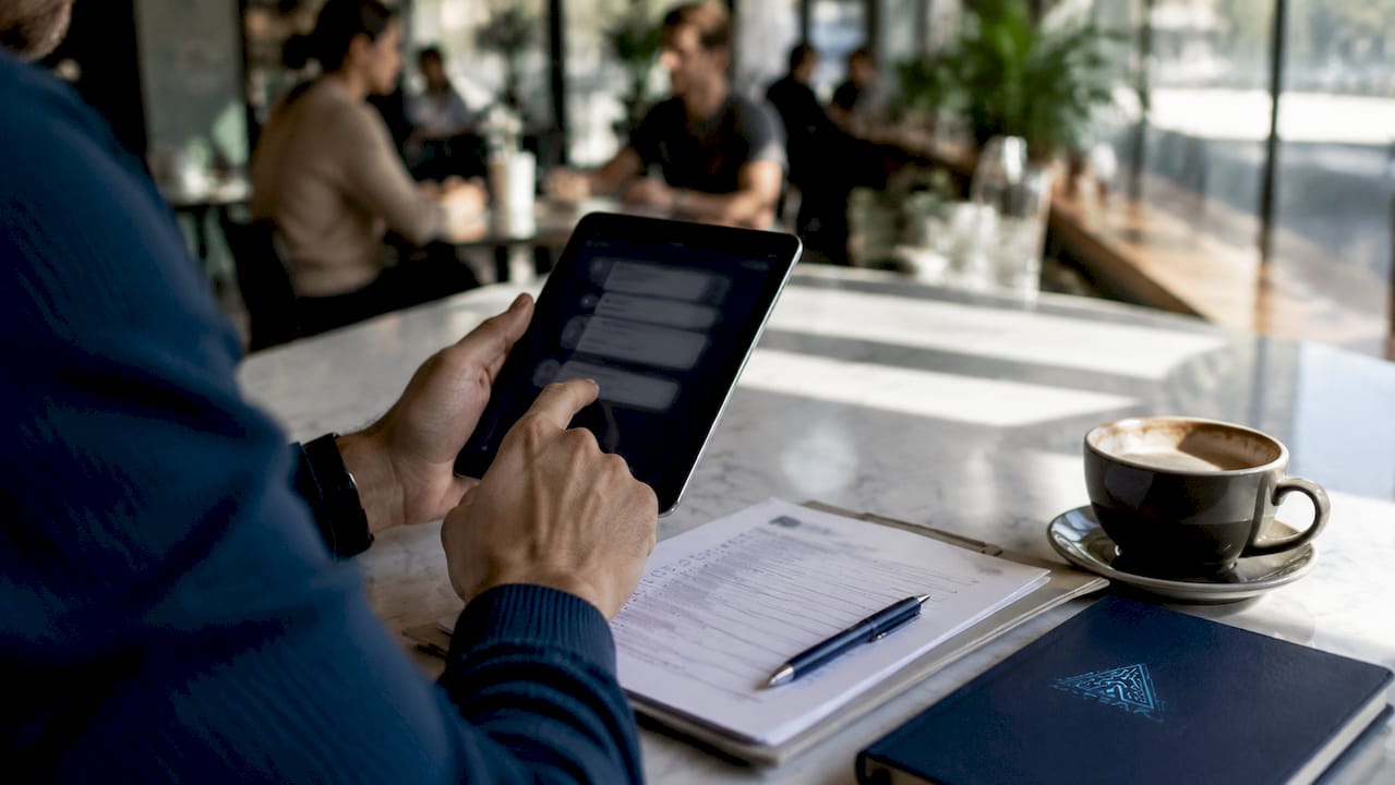 Hands interacting with chatbot on smartphone