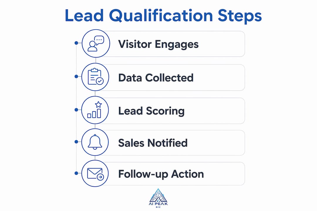 Infographic showing AI chatbot lead qualification process